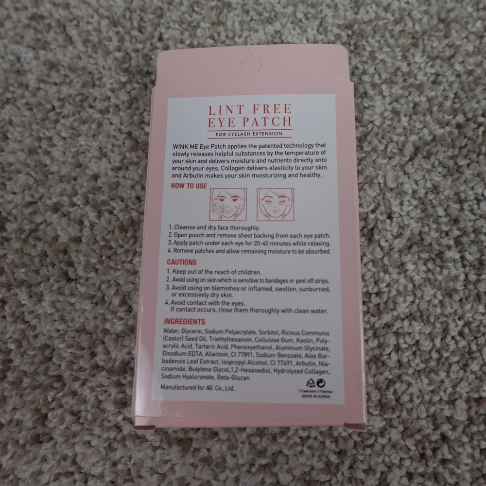 BL Wink‎ Me Lint Free Eye Patch Hydrogel Under Eye Mask 5 Pairs Made in Korea